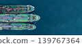 Aerial view oil and gas tanker ship freight shipping oil and gas, Global business freight shipping import export logistic transportation oil and gas product tanker ship, Sea freight oil product tanker 139767364