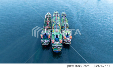 Aerial view oil and gas tanker ship freight shipping oil and gas, Global business freight shipping import export logistic transportation oil and gas product tanker ship, Sea freight oil product tanker 139767365