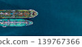 Aerial view oil and gas tanker ship freight shipping oil and gas, Global business freight shipping import export logistic transportation oil and gas product tanker ship, Sea freight oil product tanker 139767366