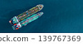 Aerial view oil and gas tanker ship freight shipping oil and gas, Global business freight shipping import export logistic transportation oil and gas product tanker ship, Sea freight oil product tanker 139767369