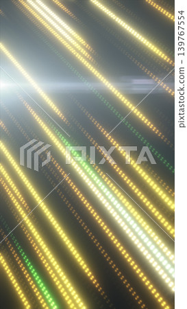 Diagonal glowing dotted light streaks in gold and green tones with soft bokeh blur, forming an abstract technology and motion background Diagonal glowing dotted light streaks in gold and green tones with soft bokeh blur, forming an abstract technology and motion background 139767554