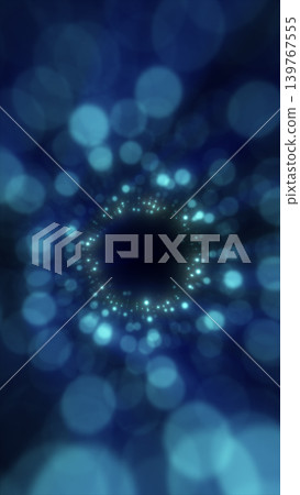 Abstract blue bokeh tunnel with glowing circular lights and depth effect, evoking a futuristic portal or digital vortex Abstract blue bokeh tunnel with glowing circular lights and depth effect, evoking a futuristic portal or digital vortex 139767555
