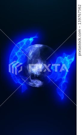 Glowing blue organic energy forms surrounding a translucent orb, suggesting futuristic biology, plasma, and cosmic science. Glowing blue organic energy forms surrounding a translucent orb, suggesting futuristic biology, plasma, and cosmic science. 139767562