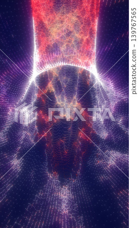 Abstract electric energy burst with bright red and white plasma stream colliding into a dark surface, creating a dramatic sci-fi impact splash with particles Abstract electric energy burst with bright red and white plasma stream colliding into a dark surface, creating a dramatic sci-fi impact splash with particles 139767565