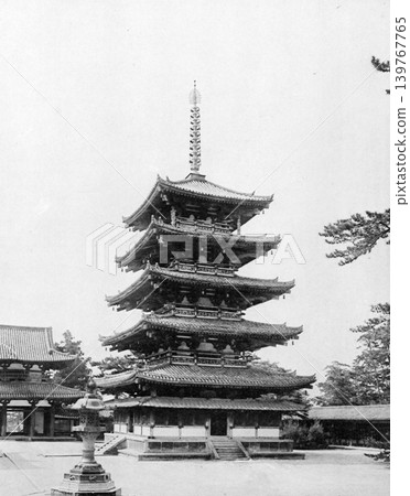 Horyu-ji Temple Five-Storied Pagoda, a National Treasure of Japan Horyu-ji Temple Five-Storied Pagoda, a National Treasure of Japan 139767765