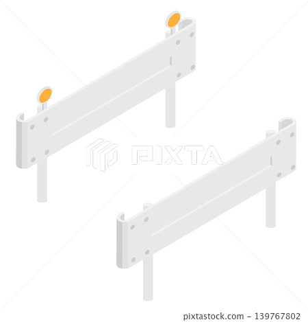 Isometric guardrail illustration set 139767802