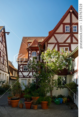 Half timbered Houses Street in Fuerth Germany Old Town Half timbered Houses Street in Fuerth Germany Old Town 139767819