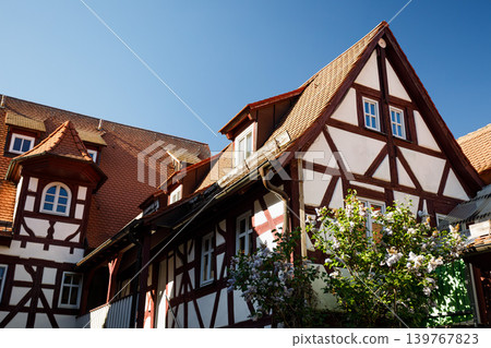 Half-timbered Houses Street in Fuerth Germany Old Town Half-timbered Houses Street in Fuerth Germany Old Town 139767823