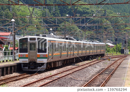 A Shin'etsu Main Line 211 series train departing Yokokawa Station (Annaka City, Gunma Prefecture) A Shin'etsu Main Line 211 series train departing Yokokawa Station (Annaka City, Gunma Prefecture) 139768294