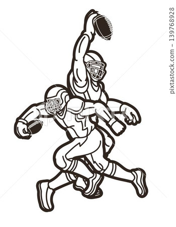 Group of Players American Football Sport Team Mix Action Cartoon Graphic Vector Group of Players American Football Sport Team Mix Action Cartoon Graphic Vector 139768928