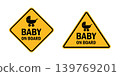 baby on board yellow warning sign isolated vector illustration 139769201