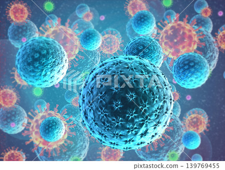 Virus bacteria on abstract background 139769455