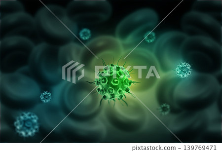 Virus Attacking Blood Cells Virus Attacking Blood Cells 139769471