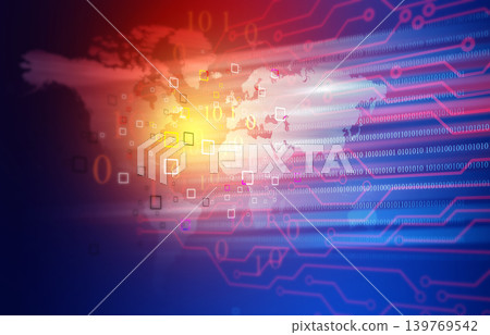 Digital world on abstract technology background Digital world on abstract technology background 139769542