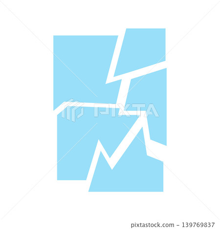 Shattered glass trash pieces isolated on white background recycling concept 139769837