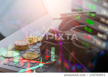 Modern way of exchange. Bitcoin is convenient payment in global economy market. Virtual digital currency and financial investment trade concept. Abstract cryptocurrency with gold bitcoin background. 139769951
