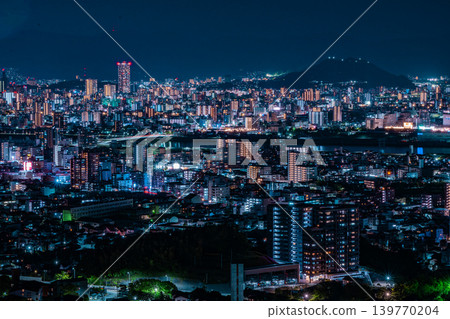 廣島鈴峰公園的夜景 廣島鈴峰公園的夜景 139770204