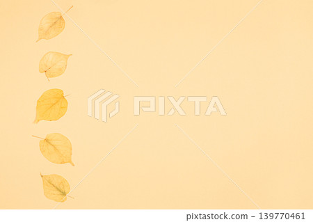 Autumn background with yellow leaves. Yellow pastel background. Autumn background with yellow leaves. Yellow pastel background. 139770461
