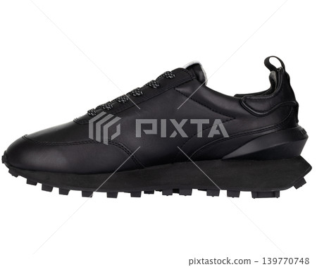 Black Leather Sporty Mens Fashion Sneaker Black Leather Sporty Mens Fashion Sneaker 139770748