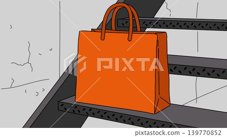 Hand Drawn Shopping Bag on Stairs Clipart Hand Drawn Shopping Bag on Stairs Clipart 139770852