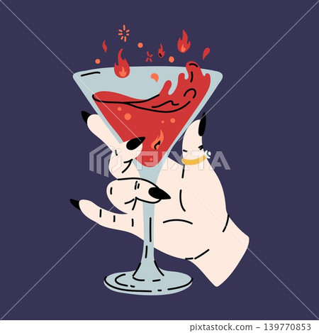Spooky Red Drink with Monster Hand Clipart Spooky Red Drink with Monster Hand Clipart 139770853