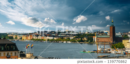 Stockholm City Hall and Riddarholmen Skyline Panoramic View Stockholm City Hall and Riddarholmen Skyline Panoramic View 139770862