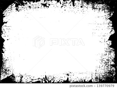 A3 blank paper background with distressed grunge black border, splatters and rough edges A3 blank paper background with distressed grunge black border, splatters and rough edges 139770979
