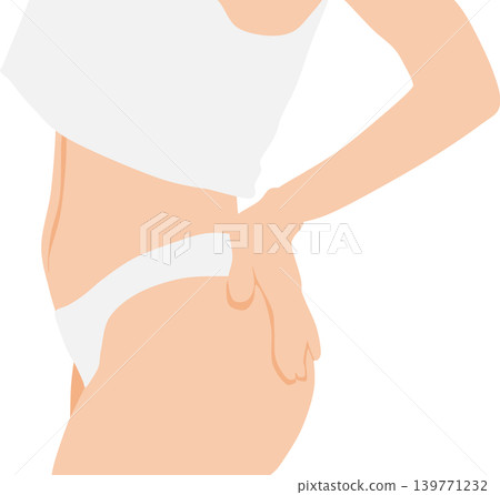 Illustration of a woman who succeeded in dieting 139771232