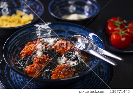 Italian still life with pasta and tomatoes Italian still life with pasta and tomatoes 139771443