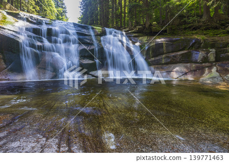 Waterfall Mumlava near Harachov, Giant Mountains (Krkonose), Eastern Bohemia, Czech Republic Waterfall Mumlava near Harachov, Giant Mountains (Krkonose), Eastern Bohemia, Czech Republic 139771463