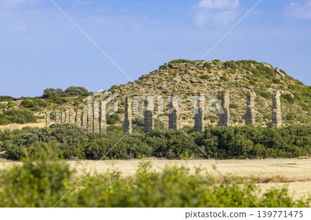 Aqueduct to Los Banales, Roman archaeological site near Uncastillo, Province of Zaragoza, Spain Aqueduct to Los Banales, Roman archaeological site near Uncastillo, Province of Zaragoza, Spain 139771475