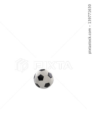 A classic black and white soccer ball isolated on a pure white background. Perfect for sports equipment concepts, football themes, and athletic designs with copy space A classic black and white soccer ball isolated on a pure white background. Perfect for sports equipment concepts, football themes, and athletic designs with copy space 139771630