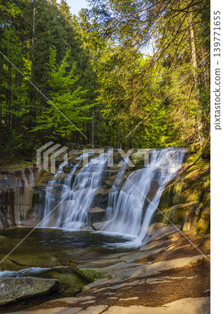 Waterfall Mumlava near Harachov, Giant Mountains (Krkonose), Eastern Bohemia, Czech Republic 139771655