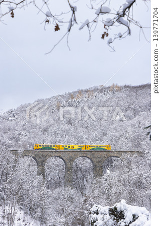 Diesel train on Zampach bridge near Jilove u Prahy, Central Bohemia, Czech Republic Diesel train on Zampach bridge near Jilove u Prahy, Central Bohemia, Czech Republic 139771704