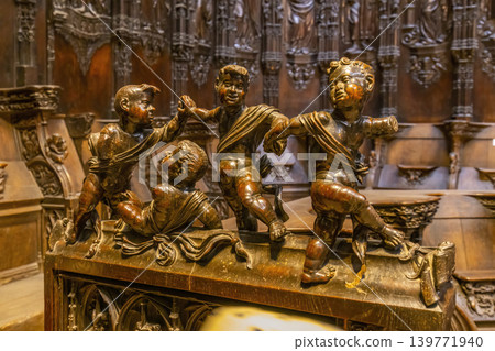 interior of the cathedral of Sainte-Marie in Auch, Gers department, Occitanie, France interior of the cathedral of Sainte-Marie in Auch, Gers department, Occitanie, France 139771940