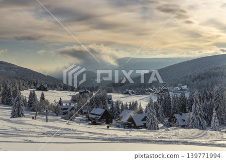 Winter landscape around Mala Upa, Giant Mountains (Krkonose), Eastern Bohemia, Czech Republic 139771994