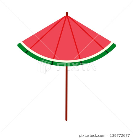 Watermelon Beach Umbrella Flat Design Clipart Watermelon Beach Umbrella Flat Design Clipart 139772677
