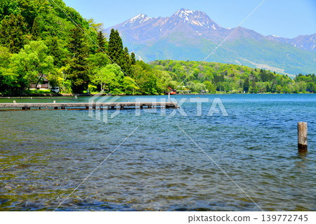 View of Mt. Myoko from the shore of Lake Nojiri (Shinano-machi, Nagano Prefecture) [May 2026] 139772745
