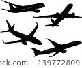 Jet passenger plane silhouette set 139772809