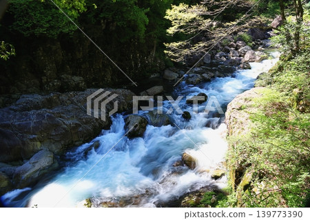 清澈的溪流流過山谷 清澈的溪流流過山谷 139773390