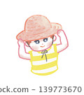 A child wearing a straw hat 139773670