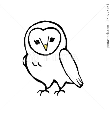 A simple hand-drawn illustration of a barn owl A simple hand-drawn illustration of a barn owl 139773761