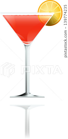 Ruby martini stock vector illustration on dark background Ruby martini stock vector illustration on dark background 139774235