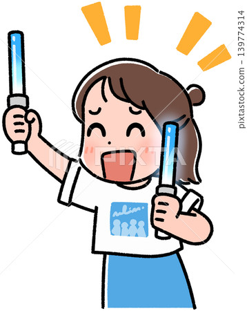 A woman smiling and holding up a penlight A woman smiling and holding up a penlight 139774314