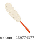 Feather duster isolated on white background. Minimal flat vector illustration of household cleaning tool 139774377
