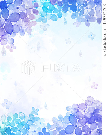 水彩繡球花畫框 139774768