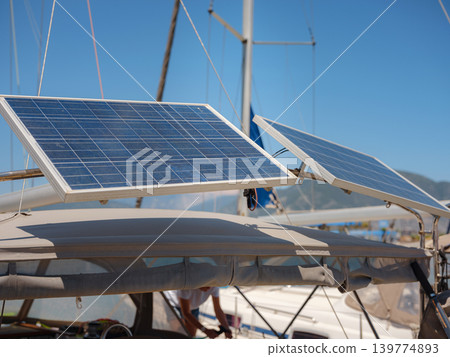 Sailing Yacht Equipped With Solar Panels For Green Energy Finike 139774893