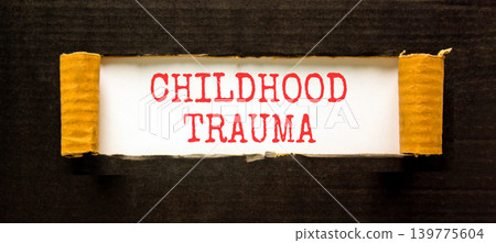 Childhood trauma words symbol. Concept words Childhood trauma on beautiful white paper. Beautiful black background. Psychological childhood trauma support concept. Copy space. Childhood trauma words symbol. Concept words Childhood trauma on beautiful white paper. Beautiful black background. Psychological childhood trauma support concept. Copy space. 139775604