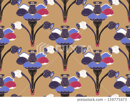 watercolor bird feather pattern from wing 139775873