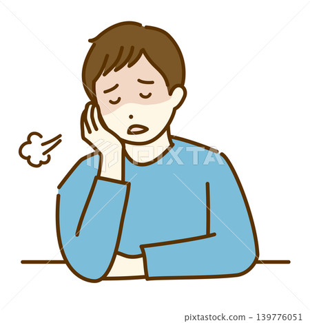 An illustration of a man feeling lethargic, tired, or fatigued. An illustration of a man feeling lethargic, tired, or fatigued. 139776051